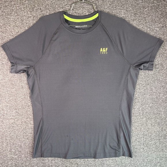 Abercrombie Running Shirts Mens Sz XL Gray Workout Gym Training Reflective Biker - Picture 1 of 14